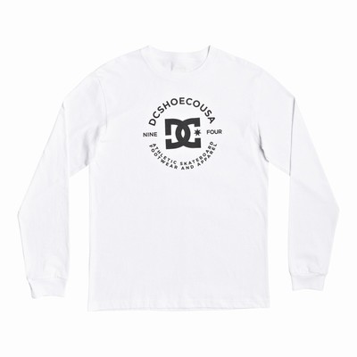 DC Star Pilot Long Sleeve Men's White T-Shirt Australia Sale MYB-864